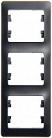 Рамка вертикальная Systeme Electric Glossa 3-м. антрацит картинка